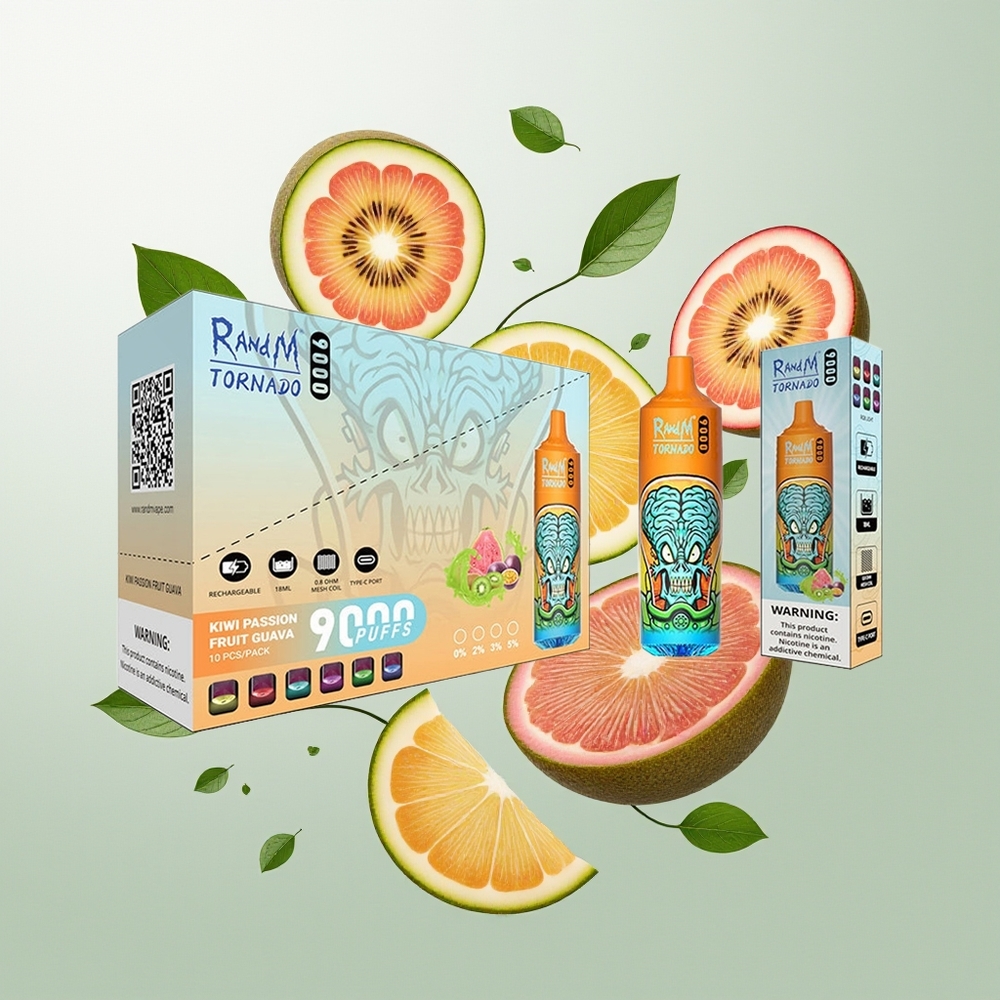 RandM Fumot Tornado 9000 Pufova Kiwi Pasiflora Guava 18mL Mesh
