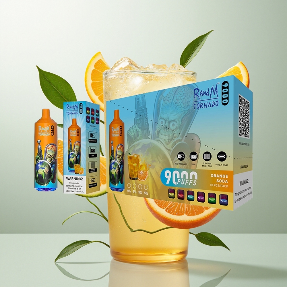 RandM Fumot Tornado 9000 Pufova Narandžasta Soda sa Mesh Coil