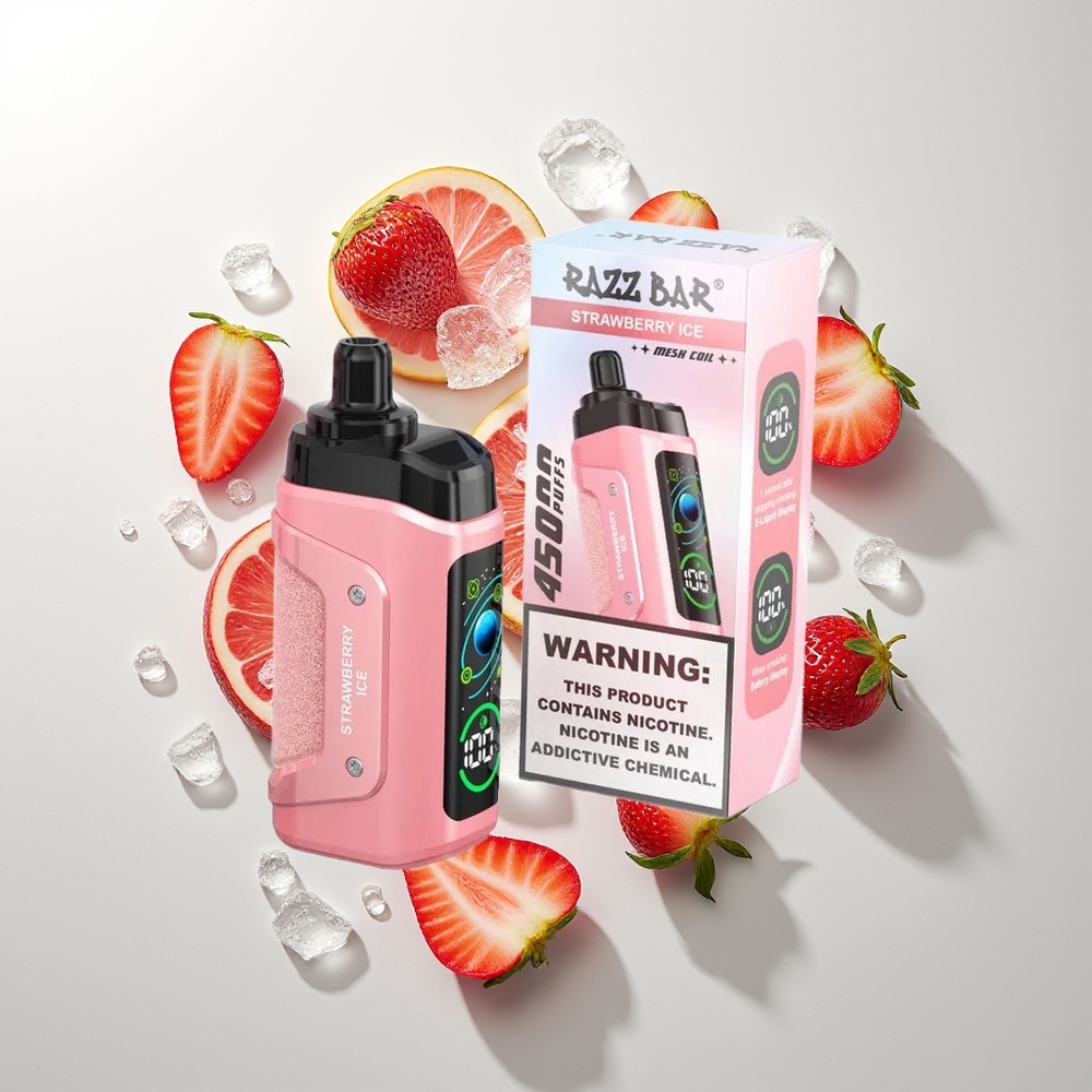 Razz Bar 45000 Puffs Ђубре од Јагоде Лед Adjustable Airflow