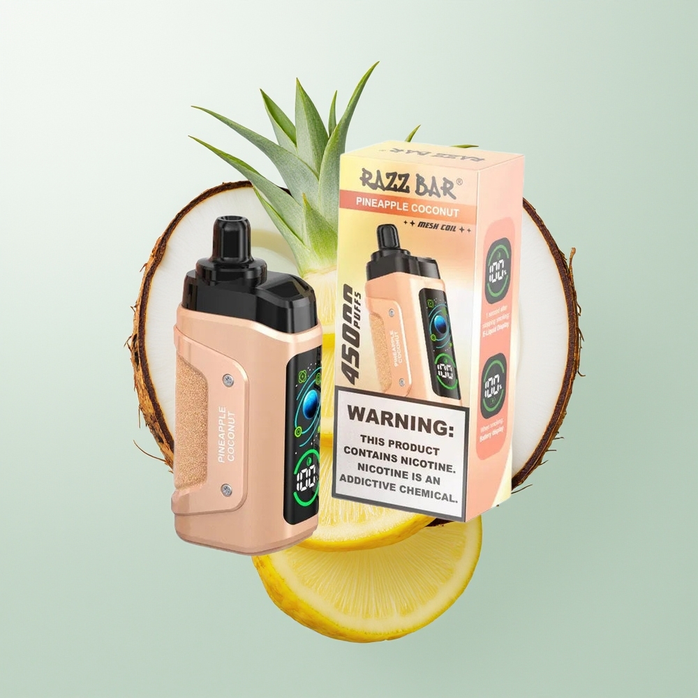 Razz Bar 45000 Pufova Једнократна вејп Ananas Kokos 1.0 Ohm Mesh Coil