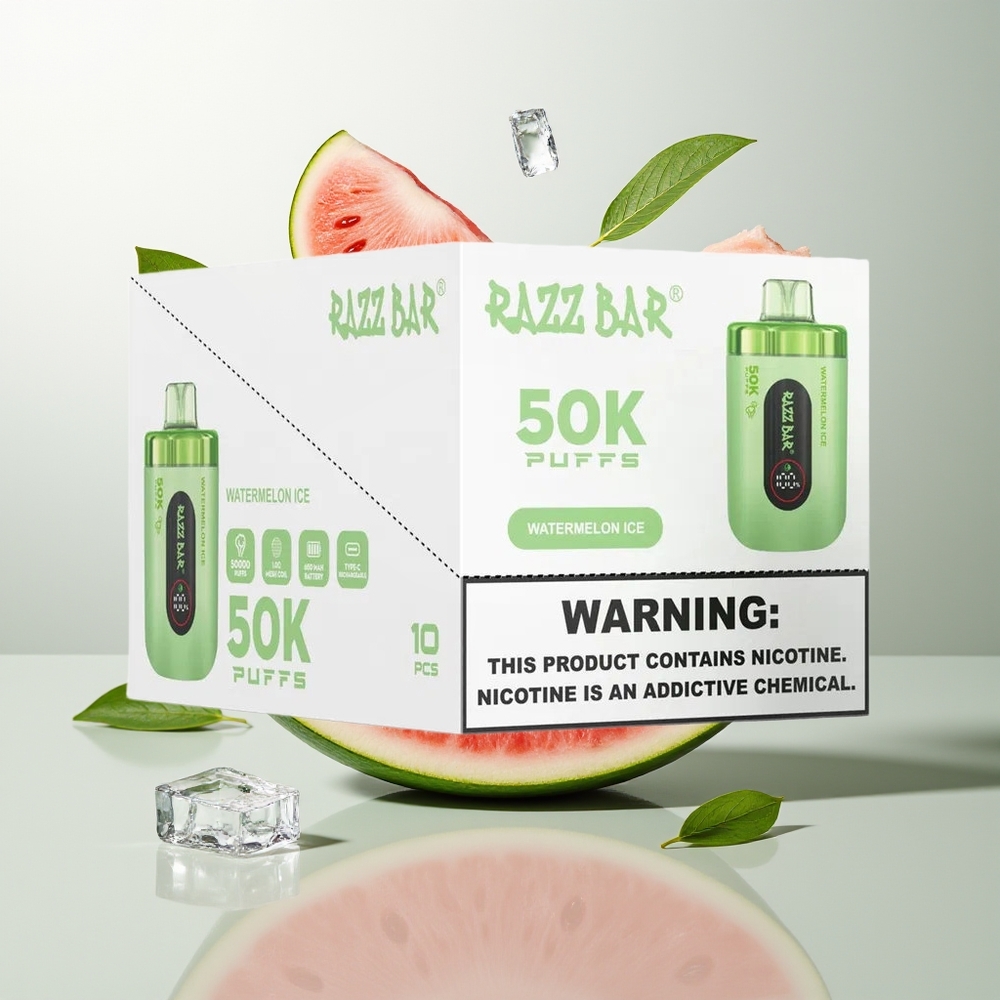 Razz Bar 50K Puffs Једнократна вејп Lubenica Led 1.0 Ohm 650mAh