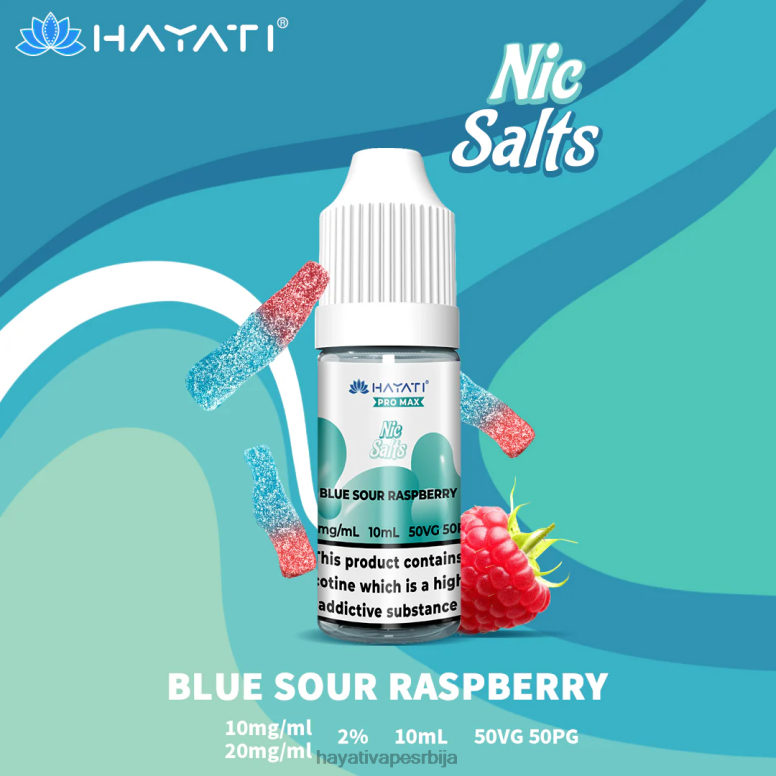 Hayati Pro Max ник соли 84XDP233 плава кисела малина - Hayati Vape Near Me