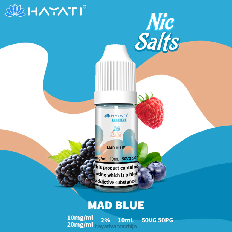 Hayati Pro Max ник соли 84XDP243 лудо плаво - Hayati Vape Near Me