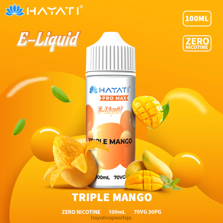 Hayati Pro Max ник соли 84XDP258 троструки манго - Hayati Flavour Vapes