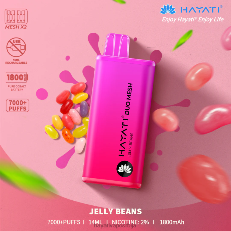 Hayati Duo Mesh за једнократну употребу 84XDP172 желе пасуљ - Hayati Vape Flavours