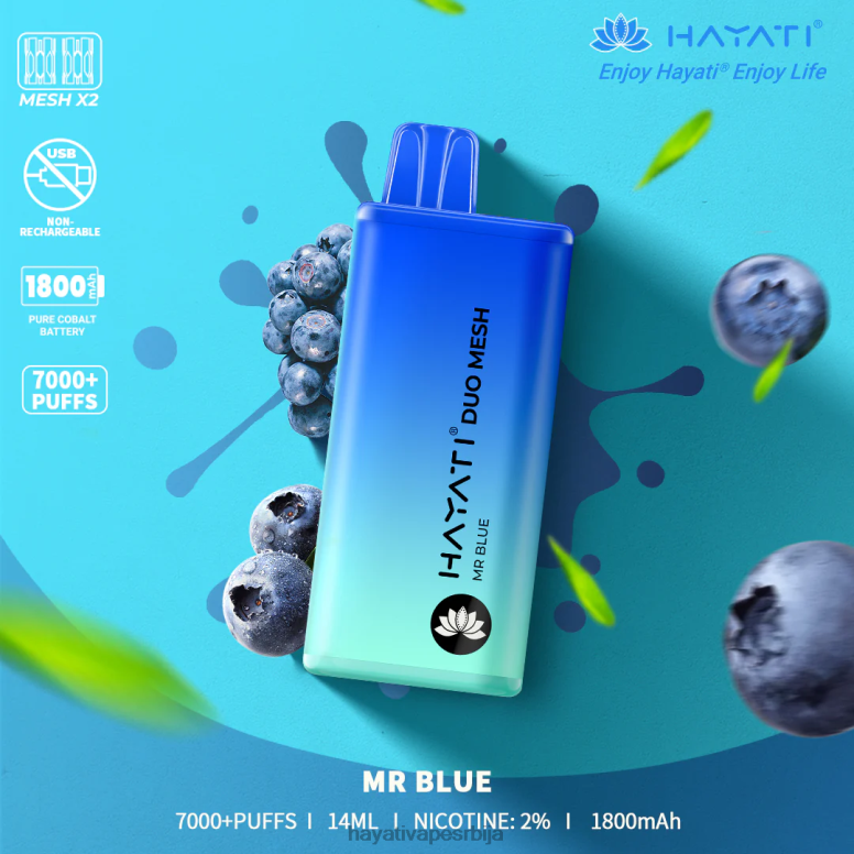 Hayati Duo Mesh за једнократну употребу 84XDP174 мр блуе - Hayati Vape Review