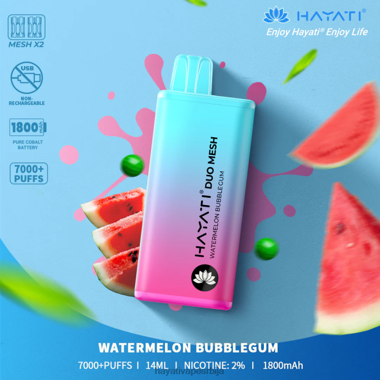 Hayati Duo Mesh за једнократну употребу 84XDP185 жвака од лубенице - Hayati Srbija