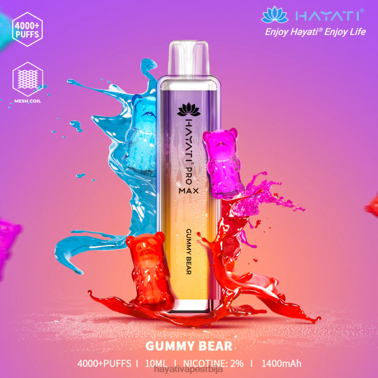Hayati Pro Max за једнократну употребу 84XDP105 гумени медвед - Hayati Srbija