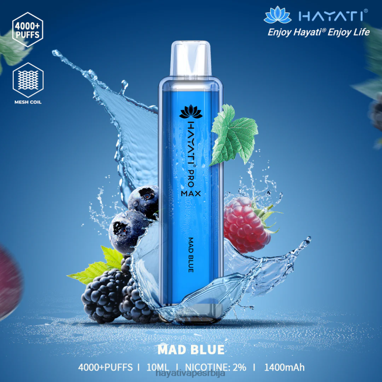 Hayati Pro Max за једнократну употребу 84XDP110 лудо плаво - Hayati Store Srbija