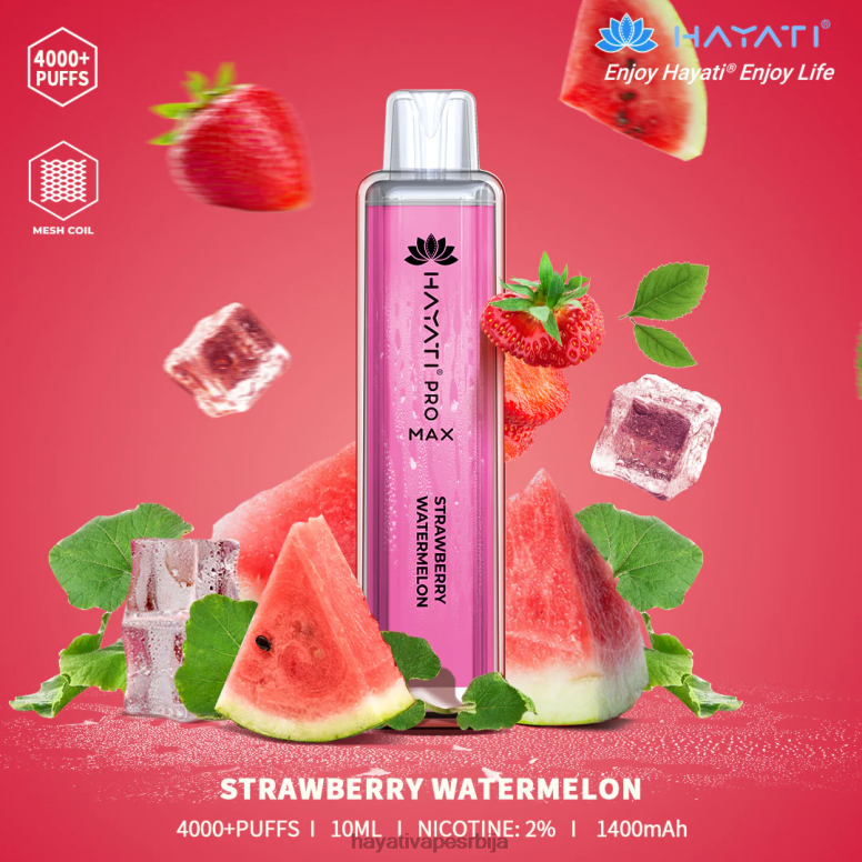 Hayati Pro Max за једнократну употребу 84XDP123 јагода лубеница - Hayati Vape Near Me