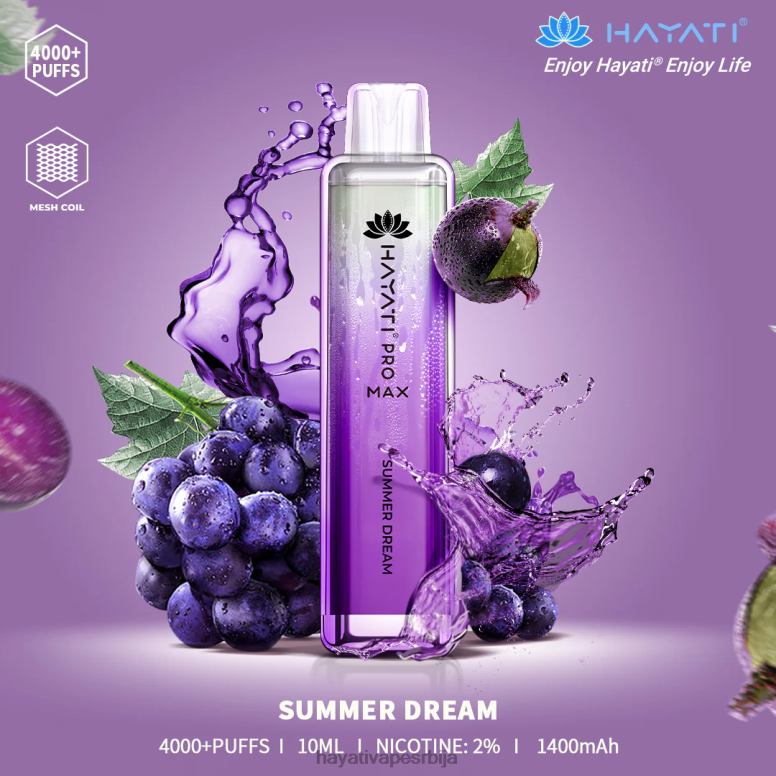Hayati Pro Max за једнократну употребу 84XDP124 летњи сан - Hayati Vape Review