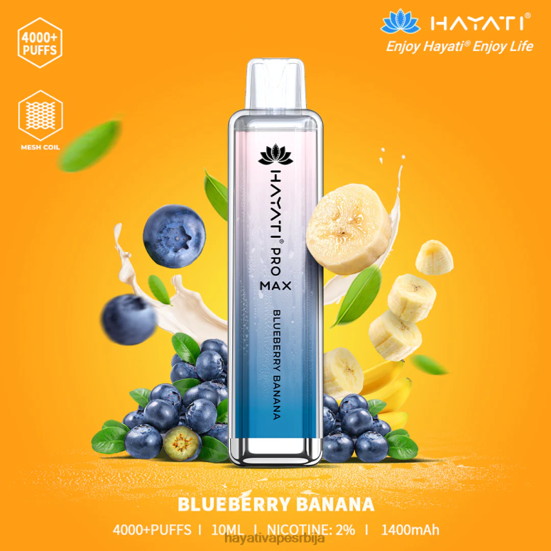 Hayati Pro Max за једнократну употребу 84XDP138 боровница банана - Hayati Flavour Vapes