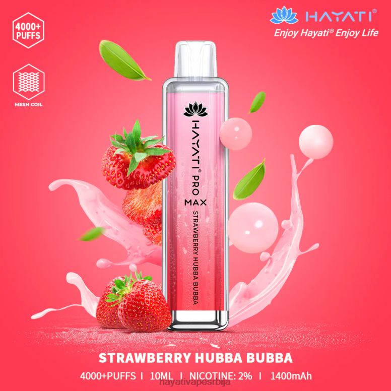 Hayati Pro Max за једнократну употребу 84XDP140 јагода хубба бубба - Hayati Store Srbija