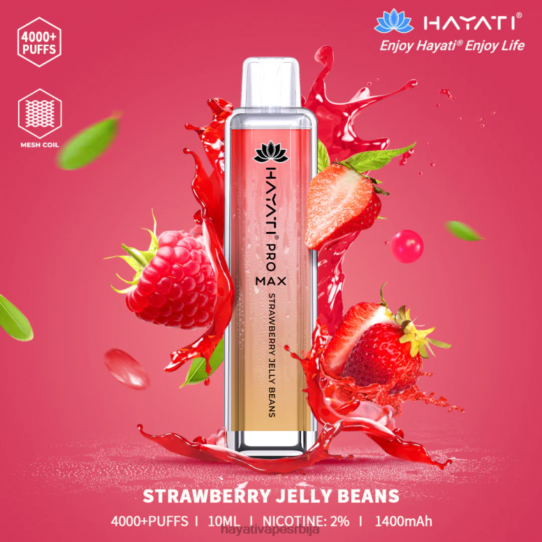 Hayati Pro Max за једнократну употребу 84XDP142 желе пасуљ од јагода - Hayati Vape Flavours