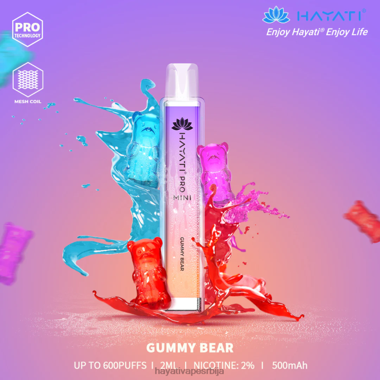 Hayati Pro Mini за једнократну употребу 84XDP10 гумени медвед - Hayati Store Srbija
