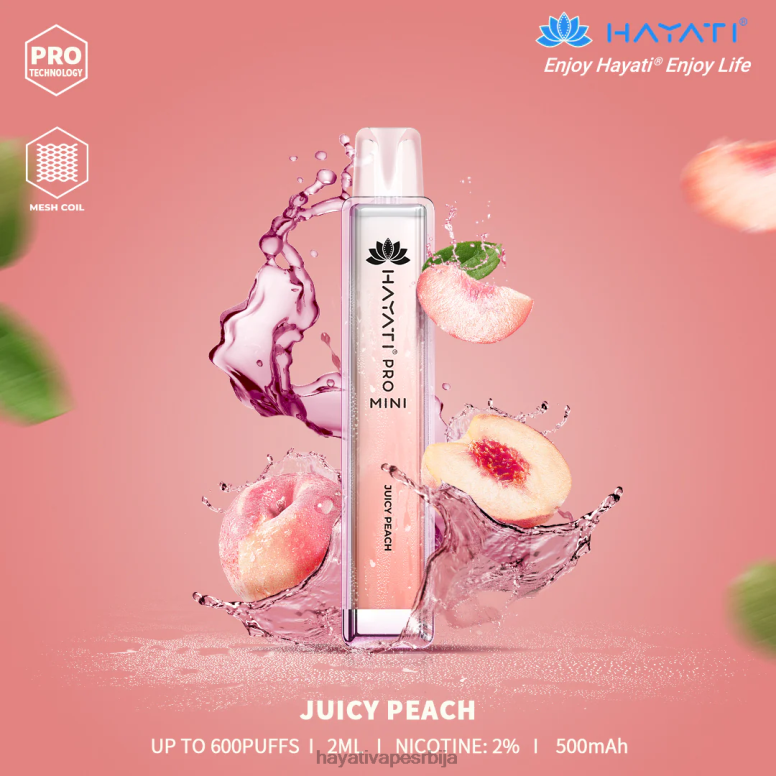 Hayati Pro Mini за једнократну употребу 84XDP12 сочна бресква - Hayati Vape Flavours