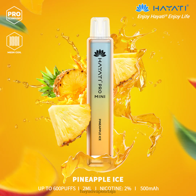 Hayati Pro Mini за једнократну употребу 84XDP17 лед од ананаса - Hayati Flavour List