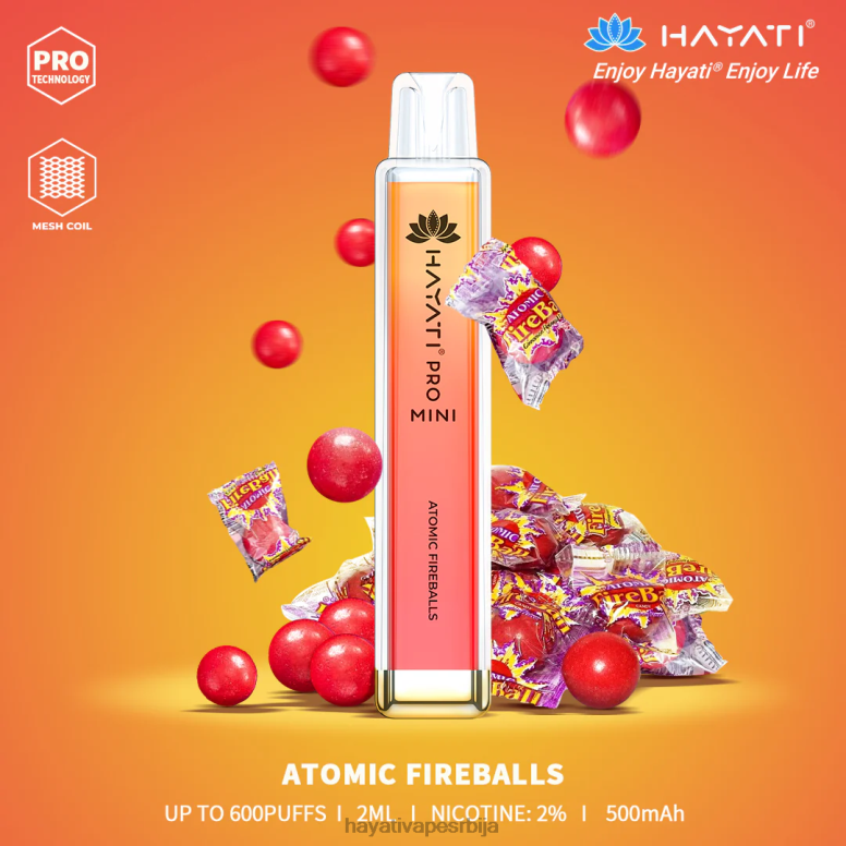 Hayati Pro Mini за једнократну употребу 84XDP1 атомска ватрена лопта - Hayati Vape Srbija