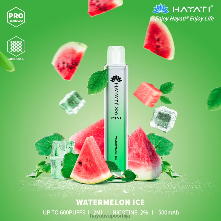 Hayati Pro Mini за једнократну употребу 84XDP24 лед од лубенице - Hayati Vape Review