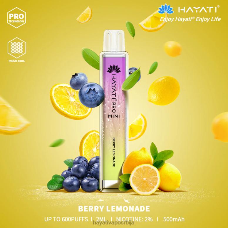 Hayati Pro Mini за једнократну употребу 84XDP2 бобичаста лимунада - Hayati Vape Flavours