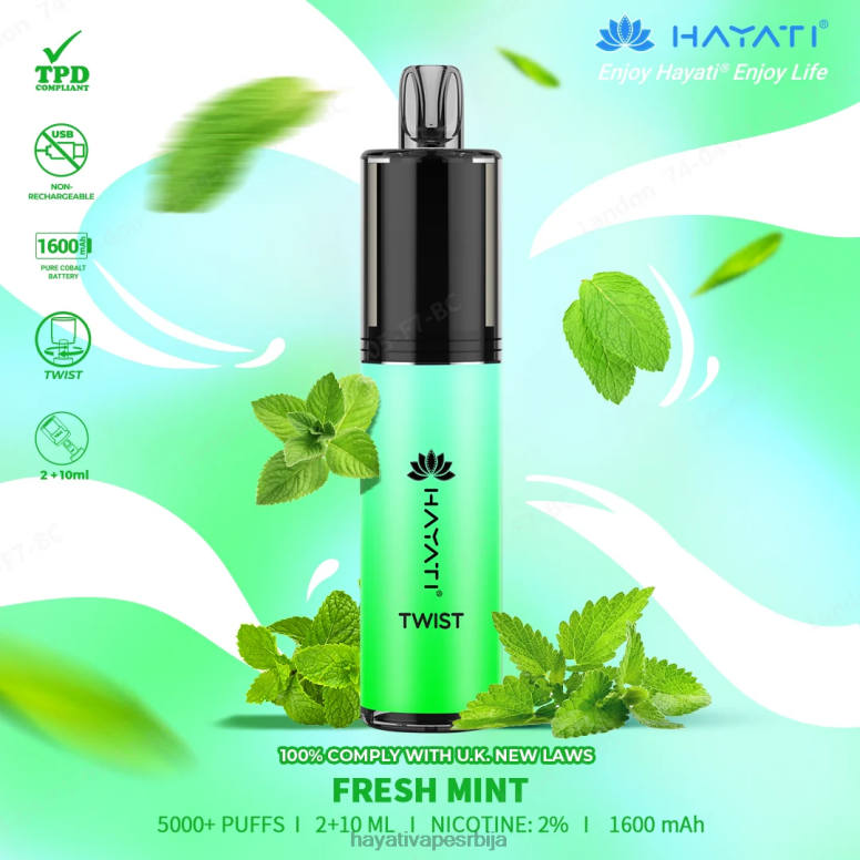 Hayati Twist за једнократну употребу 84XDP70 бомбона - Hayati Store Srbija