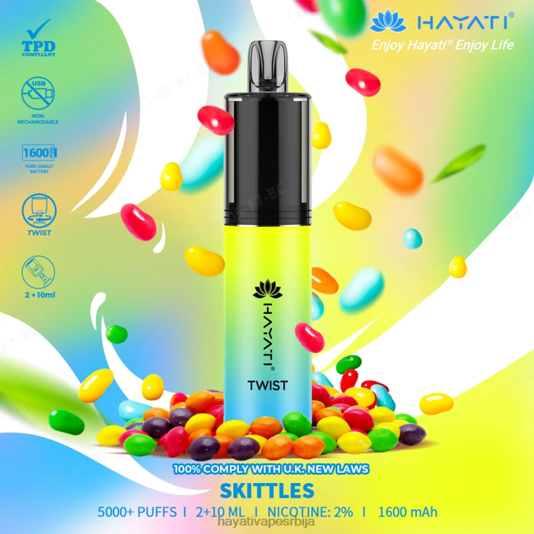 Hayati Twist за једнократну употребу 84XDP80 кегла - Hayati Store Srbija